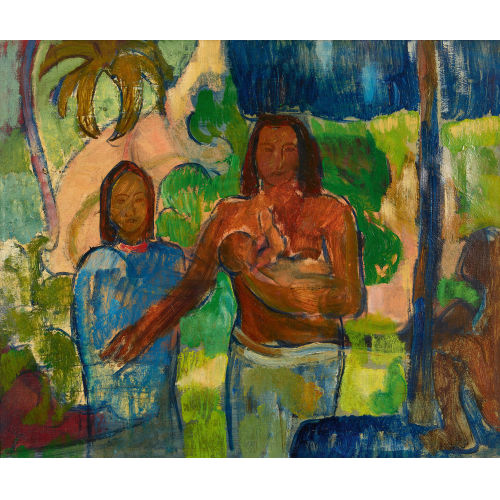THEO (AUCH THEOMEIER) MEIER : Familie in tropischer Landschaft (DOBIASCHOFSKY AUKTIONEN AG)