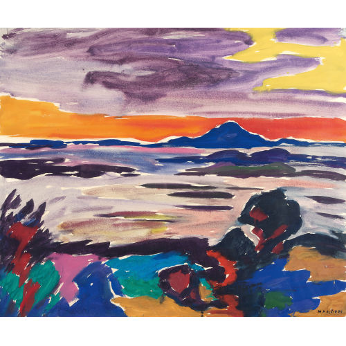 MARTIN PETER FL�CK : Norwegische Landschaft im Abendrot (DOBIASCHOFSKY AUKTIONEN AG)