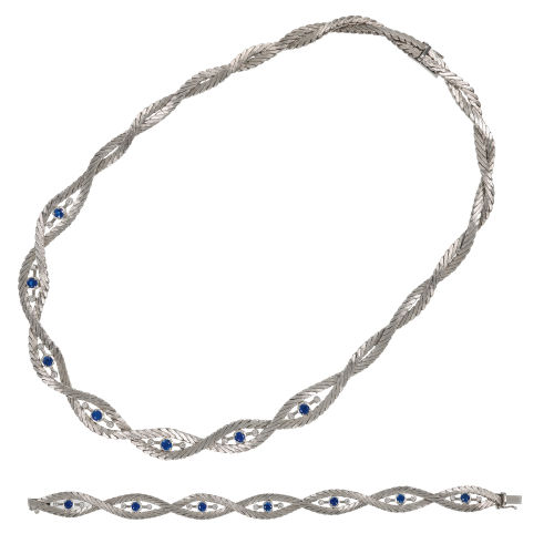 SAPHIR-BRILLANT-SET : (DOBIASCHOFSKY AUKTIONEN AG)