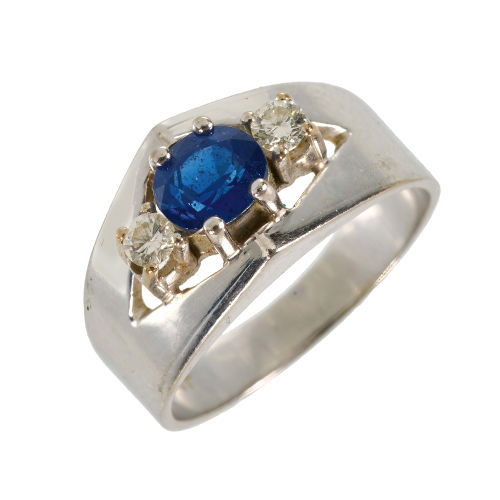 SAPHIR-BRILLANT-RING : (DOBIASCHOFSKY AUKTIONEN AG)