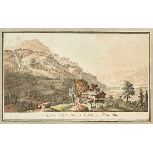 18. JH. SCHWEIZ : 'Vue d'un Chalet dans le Canton de Berne' (DOBIASCHOFSKY AUKTIONEN AG)