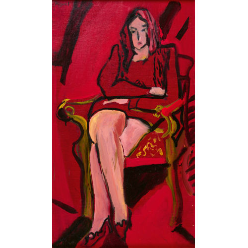 JEAN-LOUIS PIGUET : Sitzende Frau in Rot (DOBIASCHOFSKY AUKTIONEN AG)