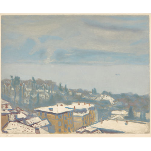 ALBERT MARQUET : 'Blick auf die D�cher von Lausanne und den Lac L�man' (DOBIASCHOFSKY AUKTIONEN AG)