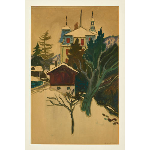 FRED STAUFFER : Winterlandschaft mit Villa (DOBIASCHOFSKY AUKTIONEN AG)