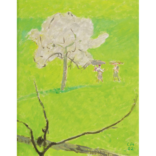 CUNO AMIET : Bl�hender Apfelbaum auf gr�ner Wiese (DOBIASCHOFSKY AUKTIONEN AG)
