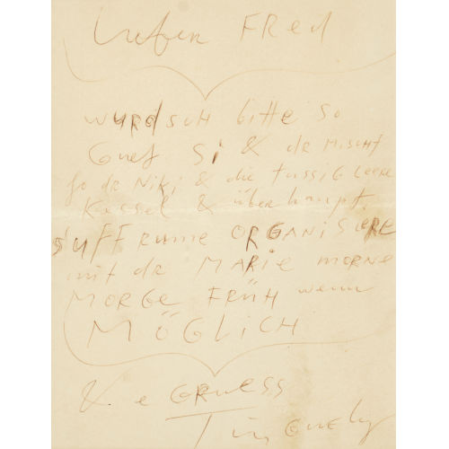 JEAN TINGUELY : Autograf (DOBIASCHOFSKY AUKTIONEN AG)