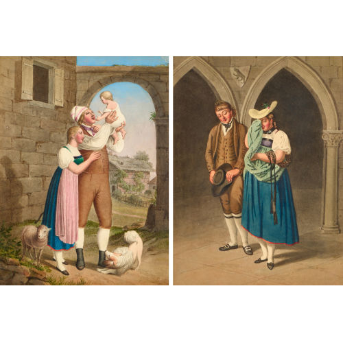 JOHANN GEORG VOLMAR : Paar Trachtenpaare (DOBIASCHOFSKY AUKTIONEN AG)