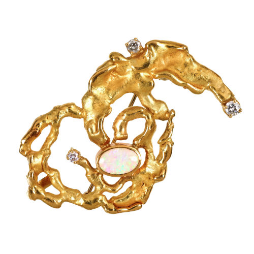 OPAL-BRILLANT-BROSCHE : (DOBIASCHOFSKY AUKTIONEN AG)
