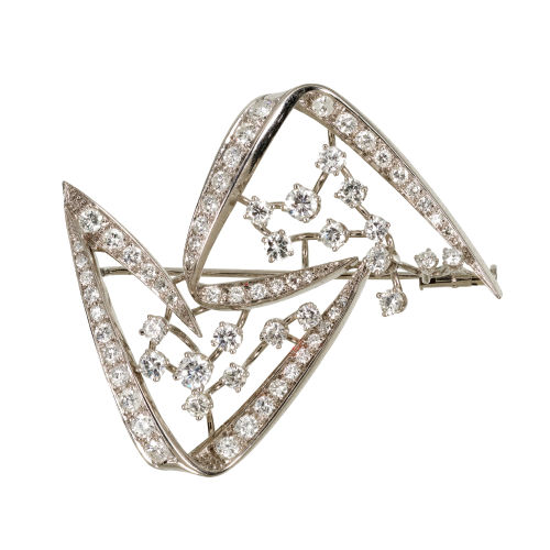DIAMANT-BROSCHE : (DOBIASCHOFSKY AUKTIONEN AG)