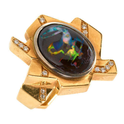 OPAL-BRILLANT-RING : (DOBIASCHOFSKY AUKTIONEN AG)