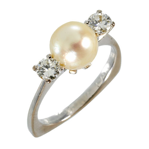 PERLEN-BRILLANT-RING : (DOBIASCHOFSKY AUKTIONEN AG)