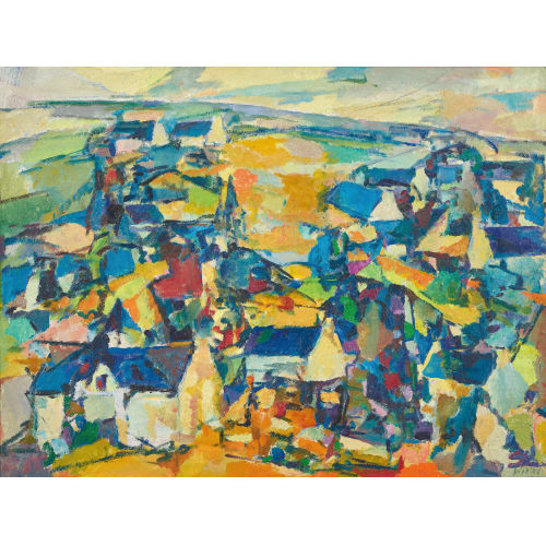 20. JH. SCHWEIZ : Landschaft mit Stadt (DOBIASCHOFSKY AUKTIONEN AG)