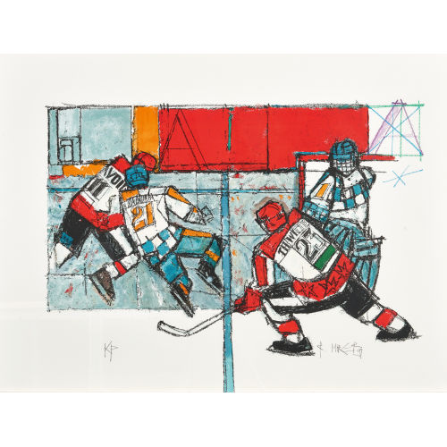 RUDOLF MIRER : Eishockeyspieler in Aktion (DOBIASCHOFSKY AUKTIONEN AG)