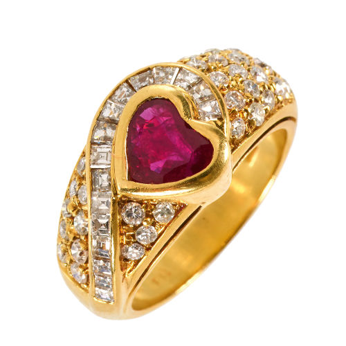RUBIN-DIAMANT-RING : (DOBIASCHOFSKY AUKTIONEN AG)