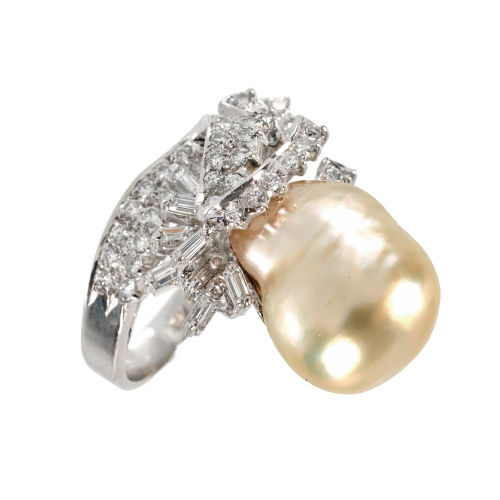 PERLEN-DIAMANT-RING : (DOBIASCHOFSKY AUKTIONEN AG)