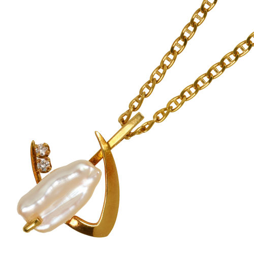 PERLEN-BRILLANT-ANH�NGER MIT KETTE : (DOBIASCHOFSKY AUKTIONEN AG)