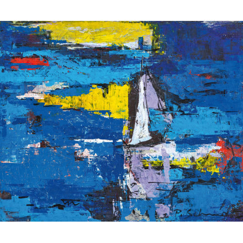 PAUL SCHMIDT : Segelboot auf See (DOBIASCHOFSKY AUKTIONEN AG)