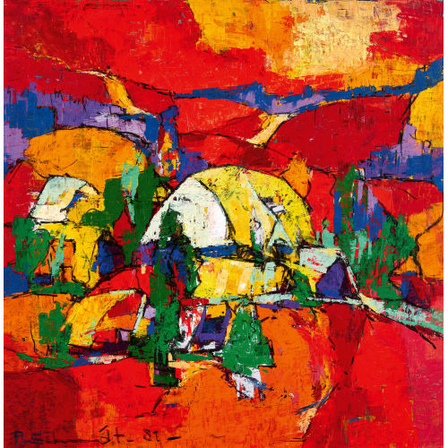 PAUL SCHMIDT : Bunte Emmentaler Landschaft (DOBIASCHOFSKY AUKTIONEN AG)