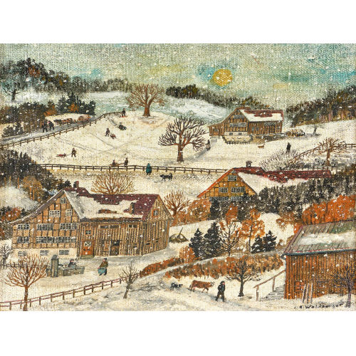JOHANN BAPTIST WALDBURGER : 'Schneeflocken tanzen' (DOBIASCHOFSKY AUKTIONEN AG)