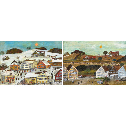 JOHANN BAPTIST WALDBURGER : 'Alpfahrt' / 'Am 'Alten Silvester' (13. Januar)' (DOBIASCHOFSKY AUKTIONEN AG)