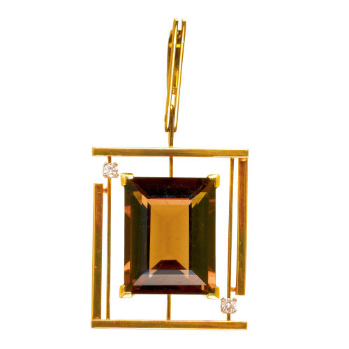 RAUCHQUARZ-BRILLANT-ANH�NGER : (DOBIASCHOFSKY AUKTIONEN AG)