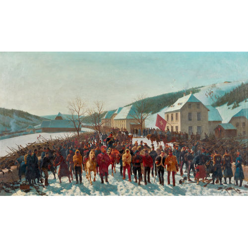 AUGUSTE) DOVIANE (EIGTL. VIANDE : bertritt und Entwaffnung der Bourbaki-Armee bei Les Verrires im Winter 1870/71 (DOBIASCHOFSKY AUKTIONEN AG)
