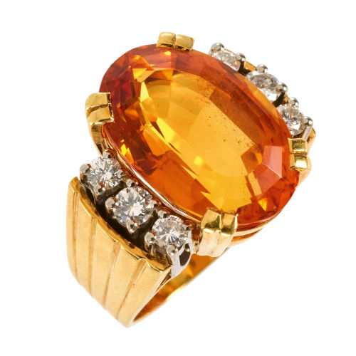 CITRIN-BRILLANT-RING : (DOBIASCHOFSKY AUKTIONEN AG)