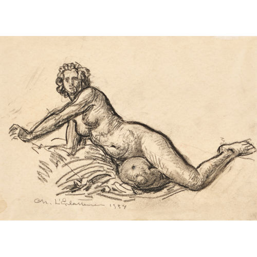 CHARLES L'EPLATTENIER : Femme allong�e (DOBIASCHOFSKY AUKTIONEN AG)