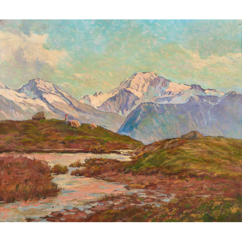 HENRI �DOUARD HUGUENIN-VIRCHAUX : Auf der Alp (DOBIASCHOFSKY AUKTIONEN AG)