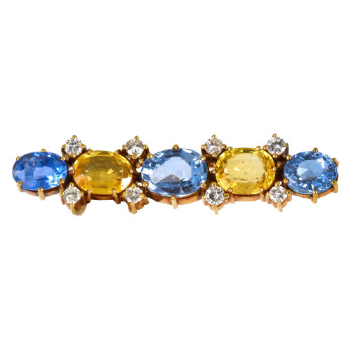 SAPHIR-BRILLANT-BROSCHE : (DOBIASCHOFSKY AUKTIONEN AG)