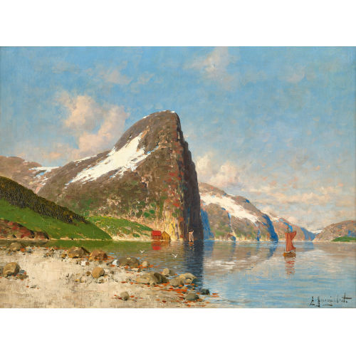 JOHANN JUNGBLUT : Fjordlandschaft (DOBIASCHOFSKY AUKTIONEN AG)