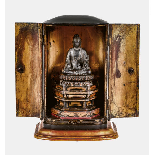 BUDDHA MIT SCHREIN : Japan, 18. Jh (DOBIASCHOFSKY AUKTIONEN AG)