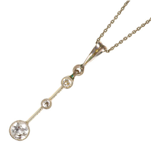 BRILLANT-ANH�NGER MIT KETTE : (DOBIASCHOFSKY AUKTIONEN AG)