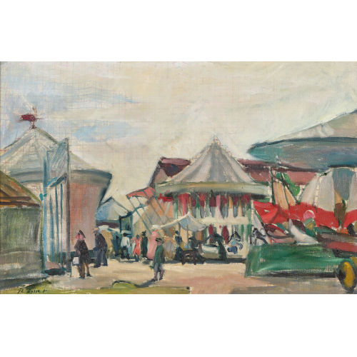 PHILIPPE ZYSSET : Jahrmarkt mit Karussells (DOBIASCHOFSKY AUKTIONEN AG)