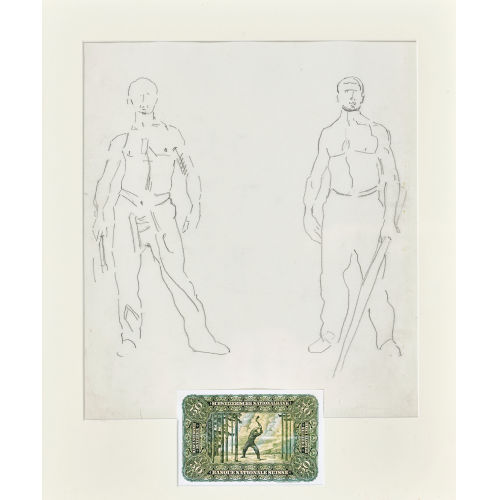 FERDINAND HODLER : Fig�rliche Komposition mit Arbeitern f�r die Vorderseite der 50-Franken-Note, 1908/09 (DOBIASCHOFSKY AUKTIONEN AG)