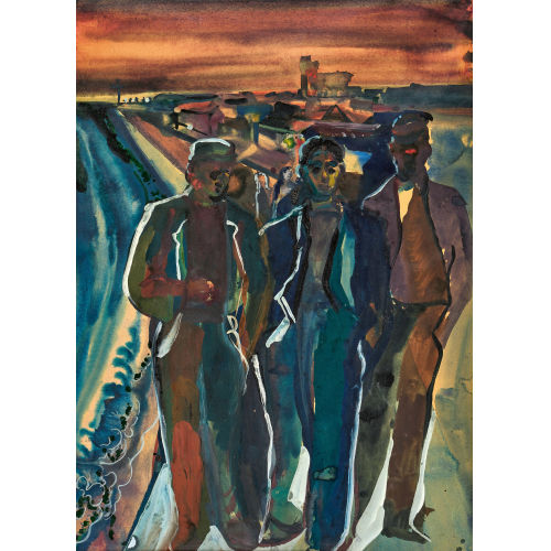 ERNST) COGHUF (EIGTL. STOCKER : M�nner am Strand (DOBIASCHOFSKY AUKTIONEN AG)