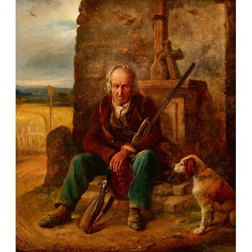 CLAUDE JACQUAND : Rastender J�ger mit Hund (DOBIASCHOFSKY AUKTIONEN AG)
