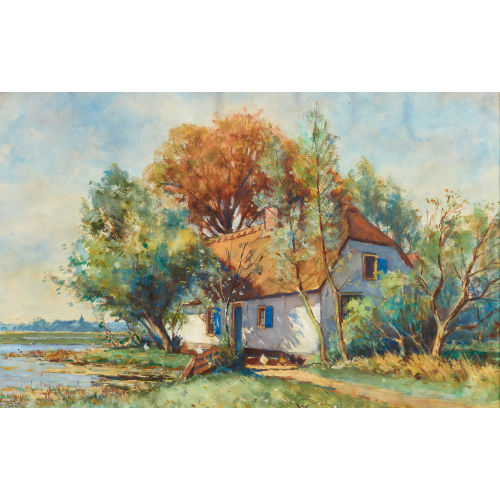 ADRIAAN KEUS : Bauernhaus am Ufer (DOBIASCHOFSKY AUKTIONEN AG)