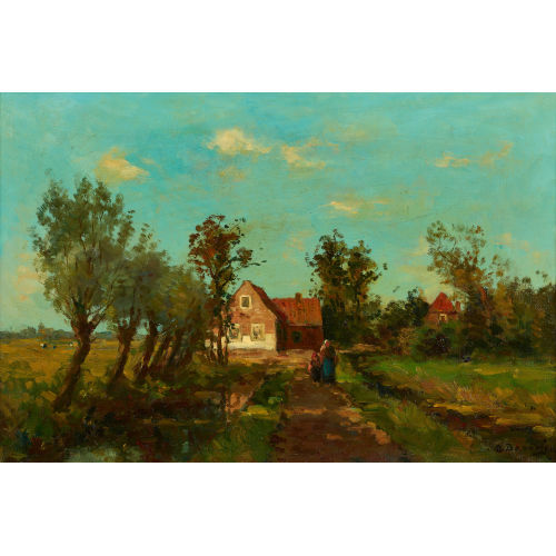 BEREND JAN BROUWER : Sommerliche Dorflandschaft (DOBIASCHOFSKY AUKTIONEN AG)