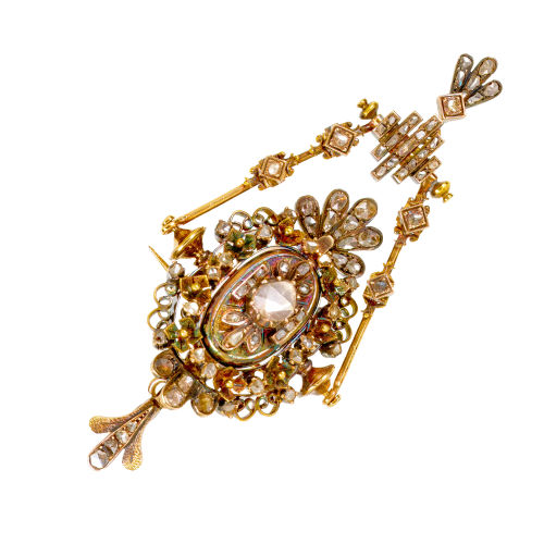 DIAMANT-BROSCHE : 19. Jh (DOBIASCHOFSKY AUKTIONEN AG)