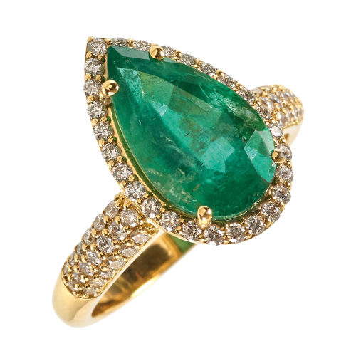 SMARAGD-DIAMANT-RING : (DOBIASCHOFSKY AUKTIONEN AG)