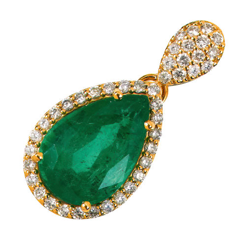 SMARAGD-DIAMANT-ANH�NGER : (DOBIASCHOFSKY AUKTIONEN AG)