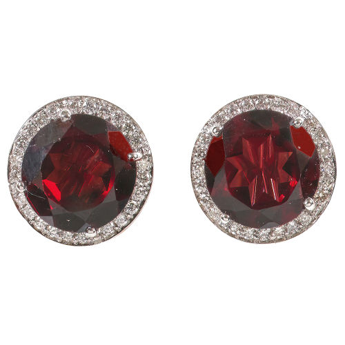 GRANAT-DIAMANT-OHRSTECKER : (DOBIASCHOFSKY AUKTIONEN AG)
