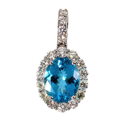 AQUAMARIN-DIAMANT-ANH�NGER : (DOBIASCHOFSKY AUKTIONEN AG)