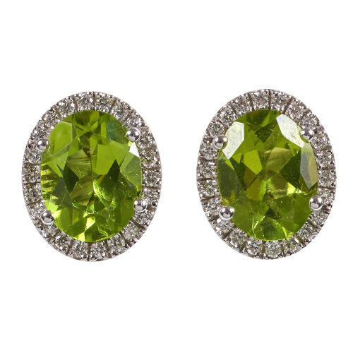 PERIDOT-DIAMANT-OHRSTECKER : (DOBIASCHOFSKY AUKTIONEN AG)