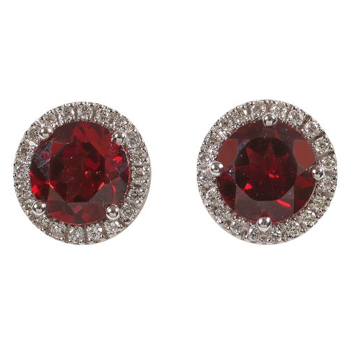 GRANAT-DIAMANT-OHRSTECKER : (DOBIASCHOFSKY AUKTIONEN AG)
