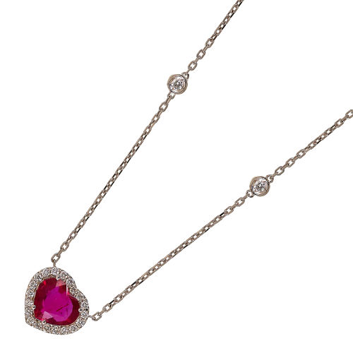 RUBIN-DIAMANT-ANH�NGER MIT KETTE : (DOBIASCHOFSKY AUKTIONEN AG)