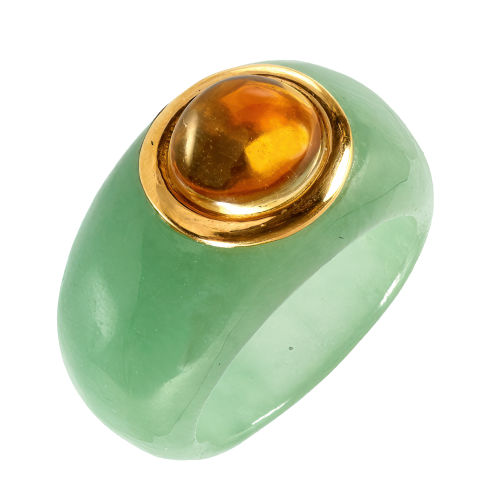 CITRIN-JADE-RING : (DOBIASCHOFSKY AUKTIONEN AG)