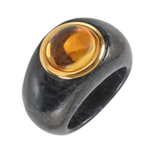 CITRIN-ONYX-RING : (DOBIASCHOFSKY AUKTIONEN AG)