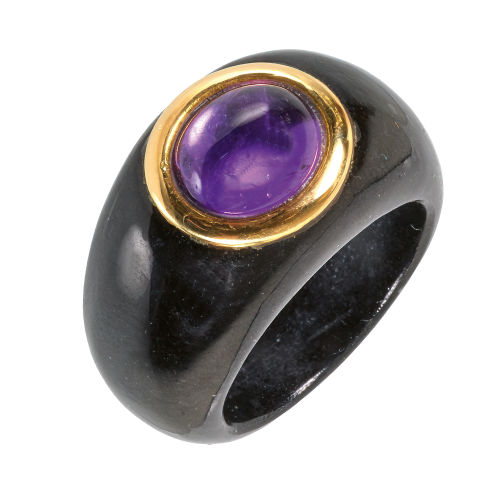 AMETHYST-ONYX-RING : (DOBIASCHOFSKY AUKTIONEN AG)